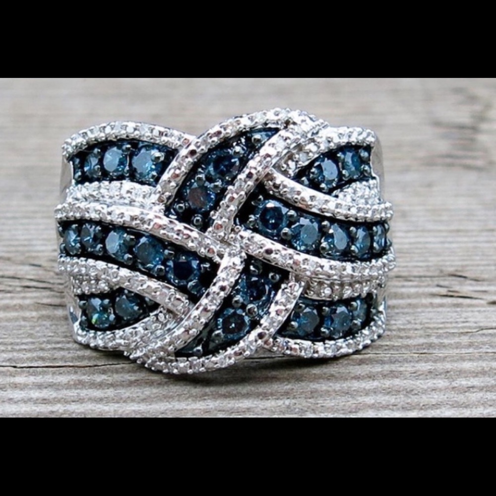Sapphire and Swarovski Elements Ring PRICE FIRM!!
